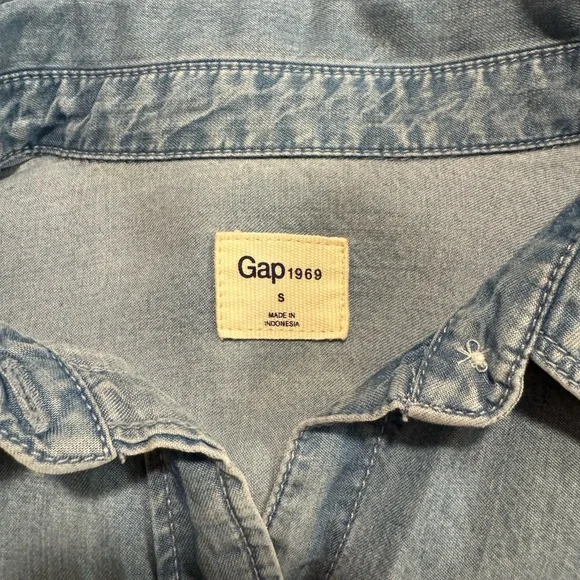 Light Blue Denim Shirt Dress with Tie Belt - Picture 11 of 11